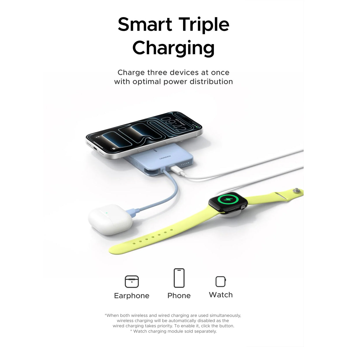 Ugreen MagFlow Air 10000mAh Magnetic Wireless Fast Charging Power Bank