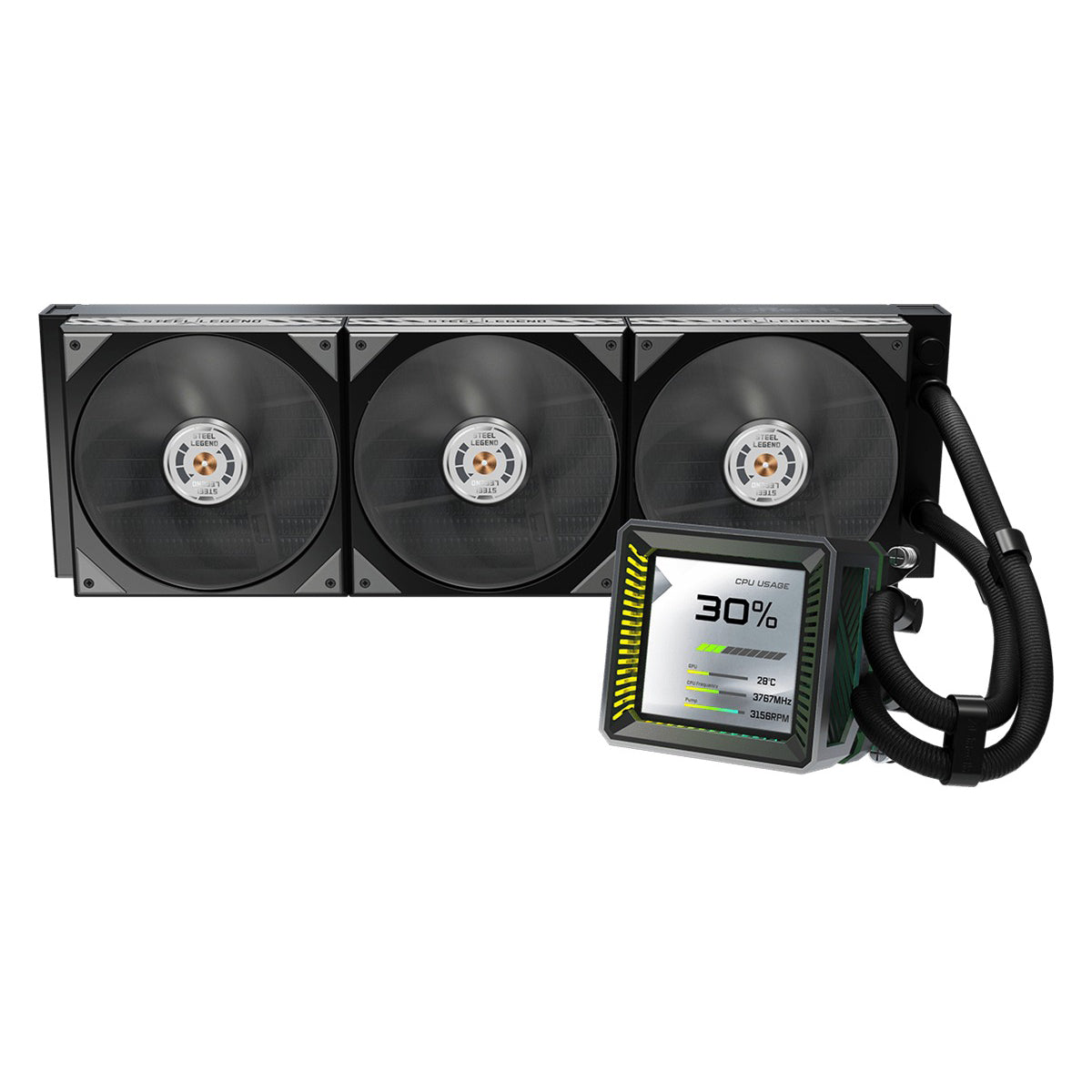 ASRock Steel Legend Dark 360 LCD AIO Liquid Cooler
