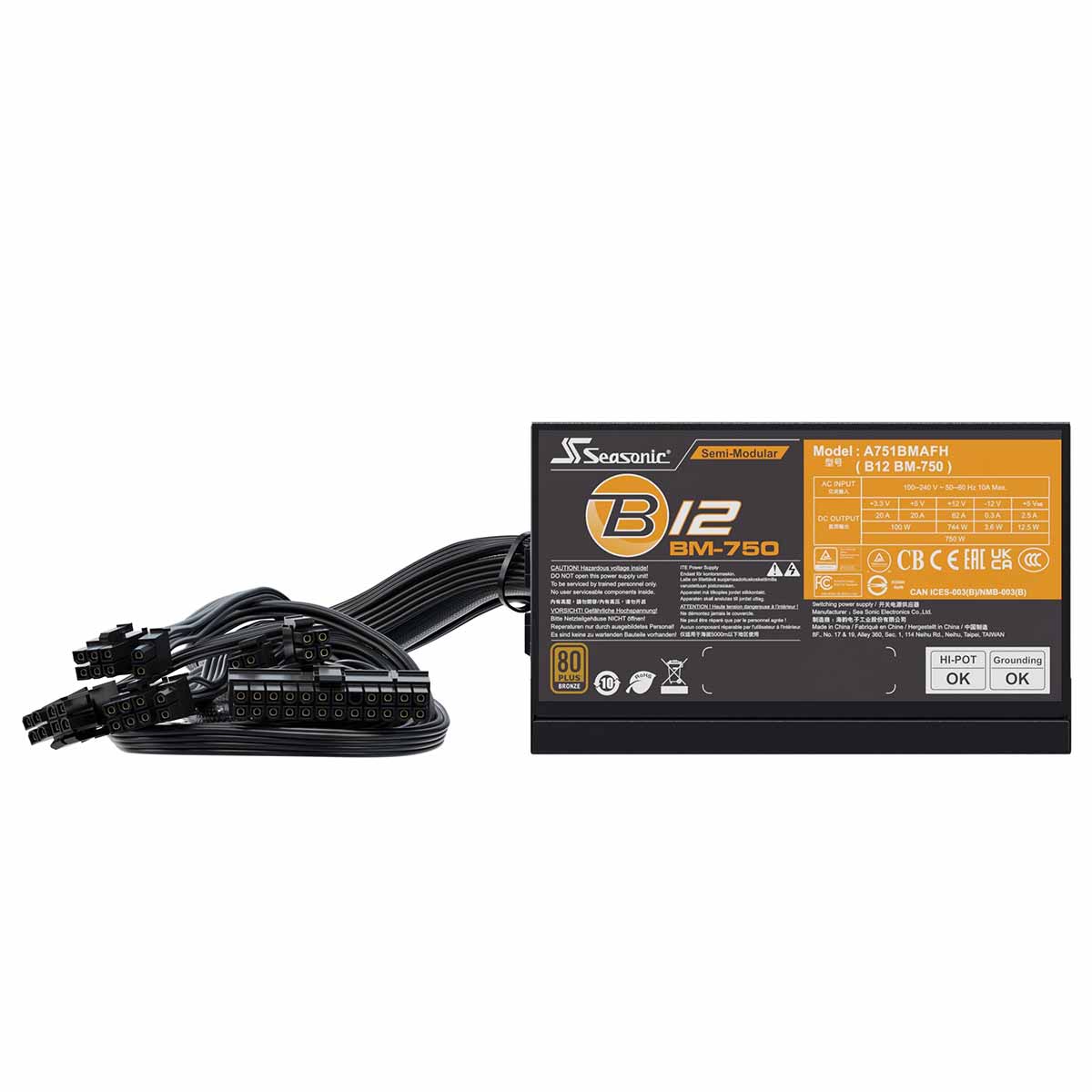 Seasonic B12 BM-750 750W 80+ Bronze Semi-Modular Power Supply
