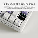 Ajazz AKS075 RGB Tri-Mode 75% Keys Hot Swappable Mechanical Keyboard with Screen (Blue/White/Blue) (Day Dream Switch)