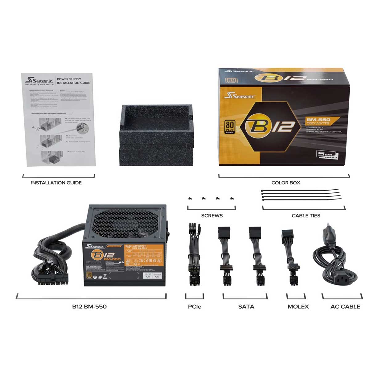 Seasonic B12 BM-550 550W 80+ Bronze Semi-Modular Power Supply