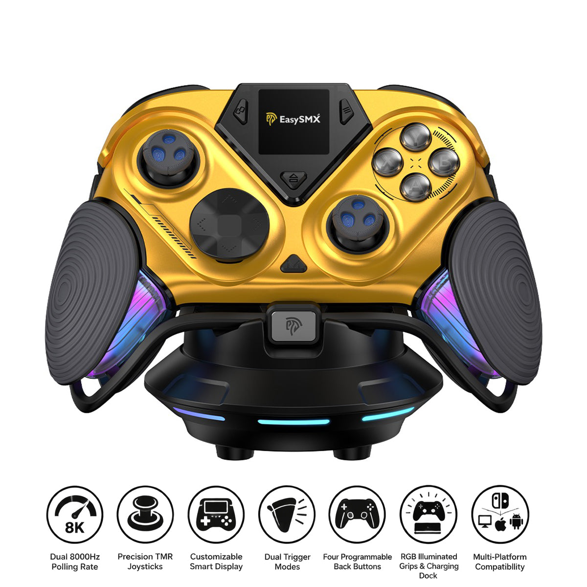 EasySMX D15 Dune Wireless 8K Pro Controller for Switch/PC/iOS/Android (Gold) (VG-C466)