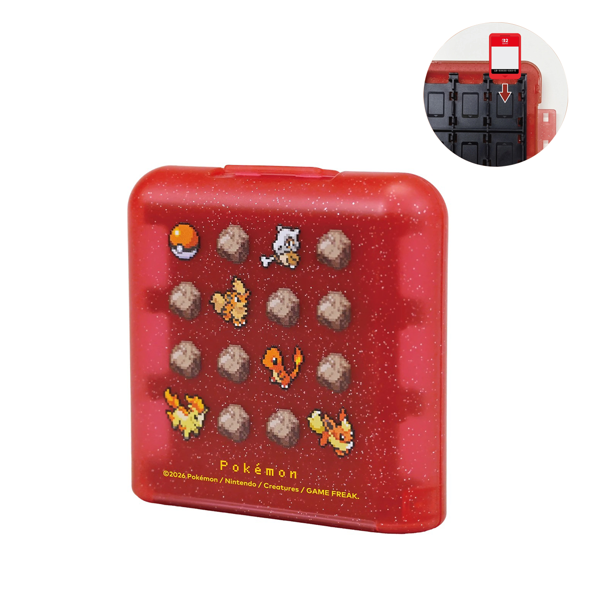 Hori Game Card Case 24 for Nintendo Switch 2 (Pokemon Pixel Red) (NSX-188A)