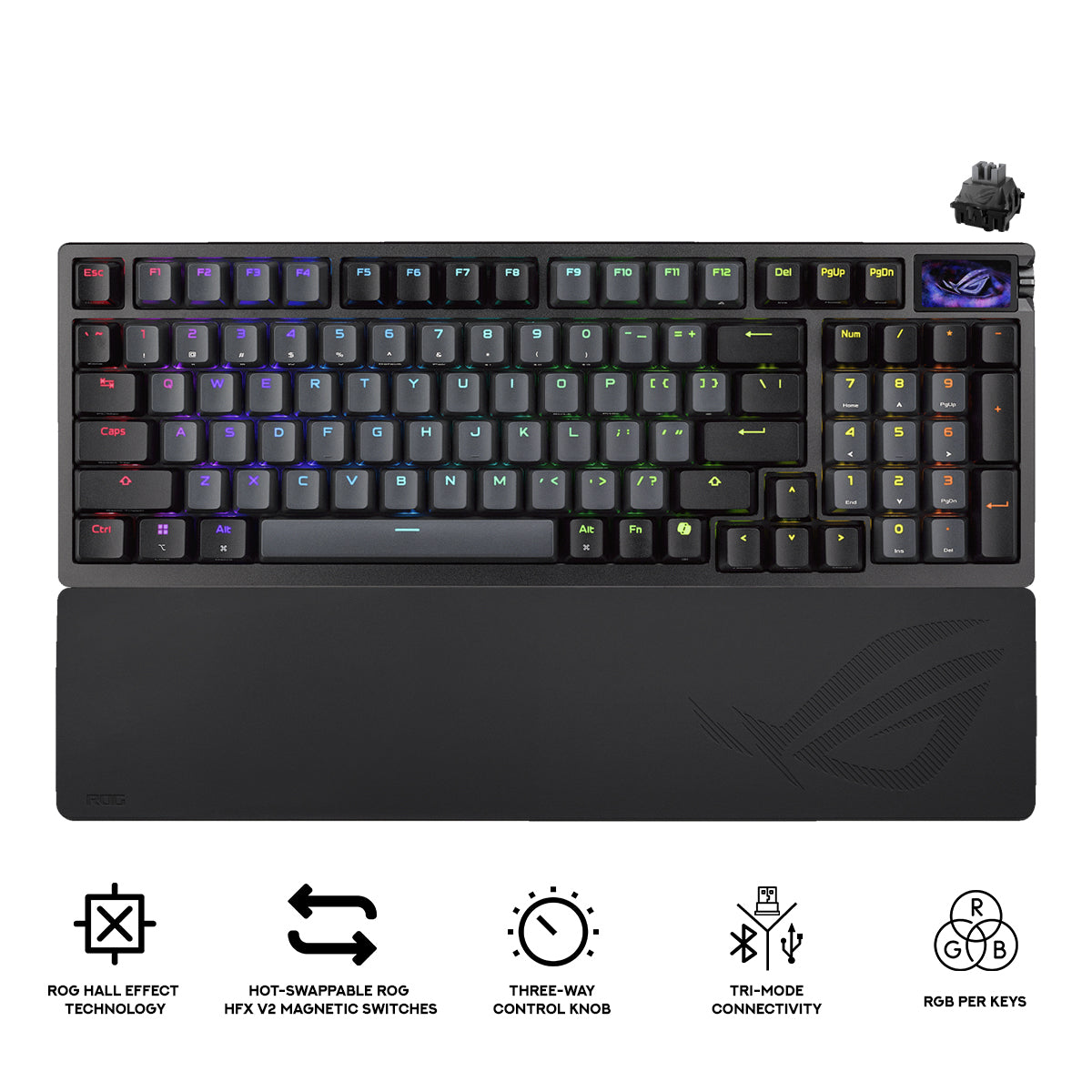 Asus M902 ROG Azoth 96% Wireless Analog Gaming Keyboard (ROG HFX V2 Magnetic Switch) (Black)