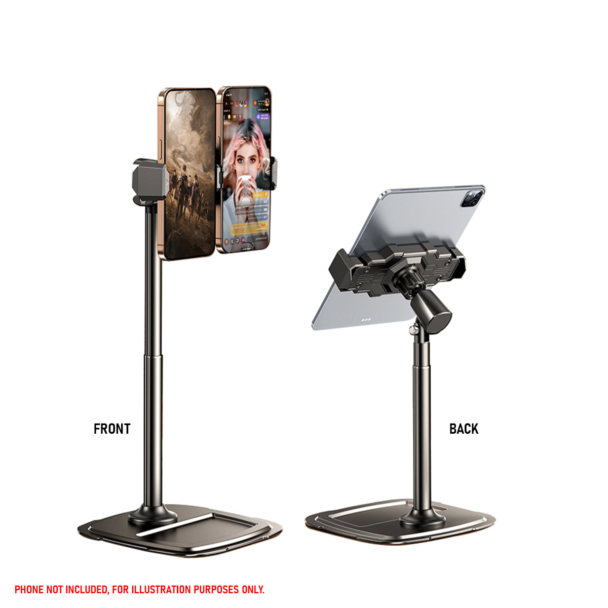 Vyvylabs Dual-Position Desktop Mobile & Tablet Adjustable Stand (Black) (V-LW-030-BK)