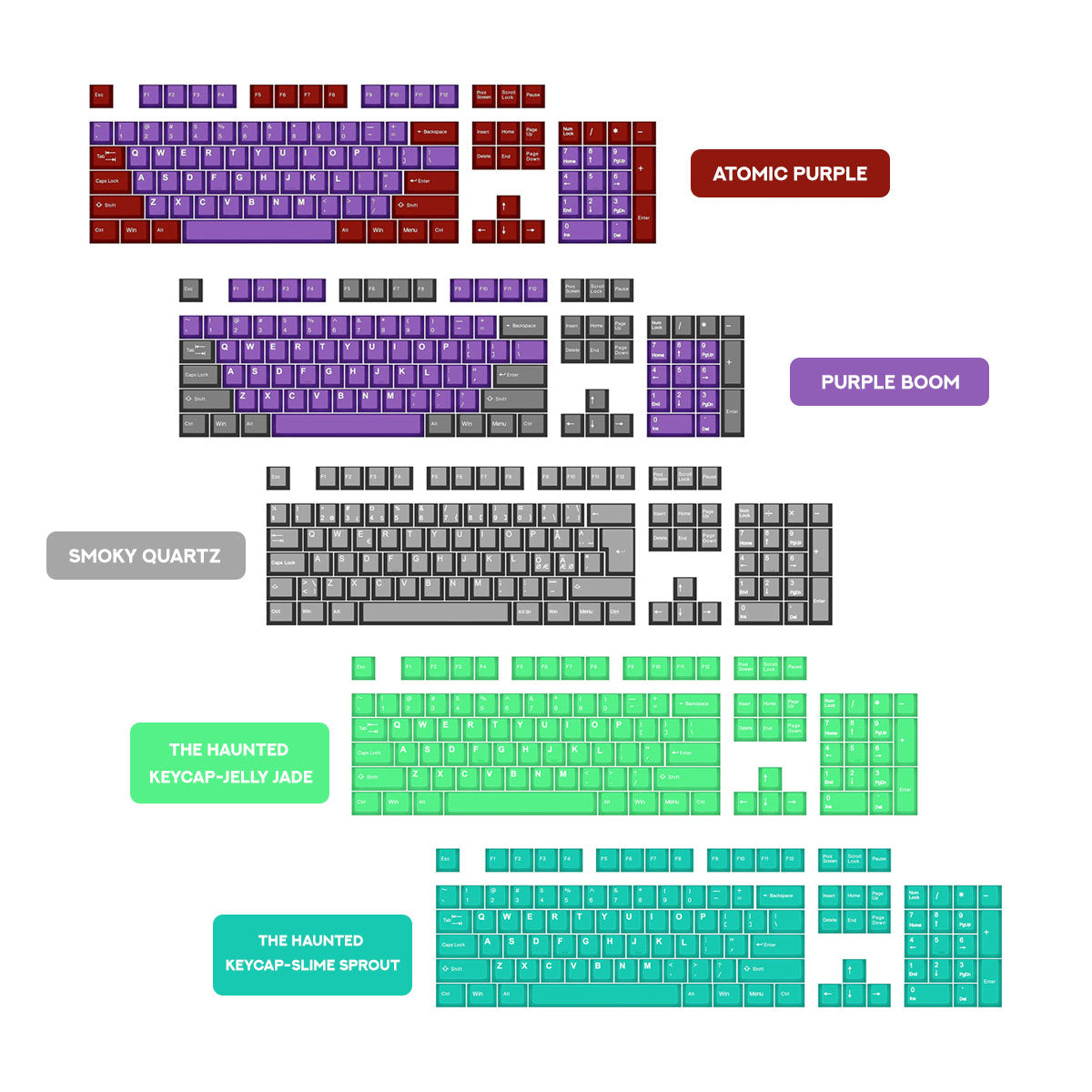 Taihao Double Shot ABS-Cubic Profile Keycaps Set For Cherry MX Switch (152-Keys)