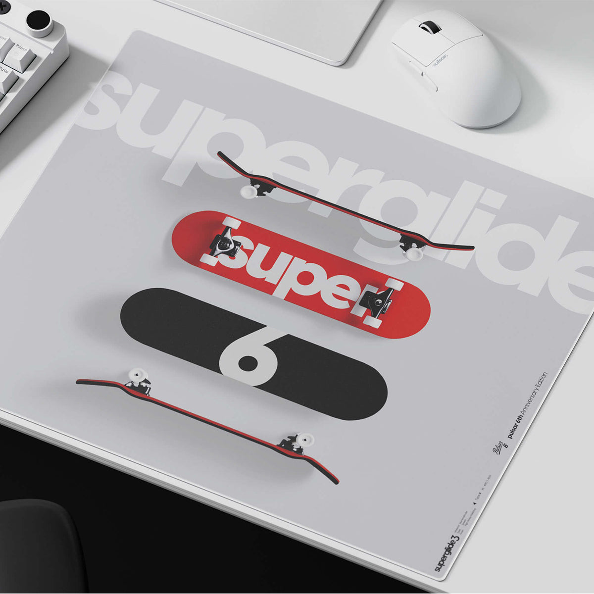 Pulsar Superglide 3 Premium Glass Mousepad 6th Anniversary Edition (Skateboard)