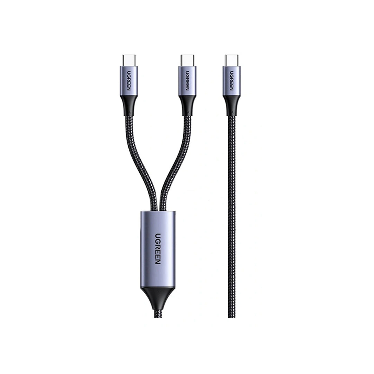 Ugreen USB-C 2-in-1 Universal 5A/140W PD Fast Charging Braided Cable - 2m (Space Gray) (L533/75733)