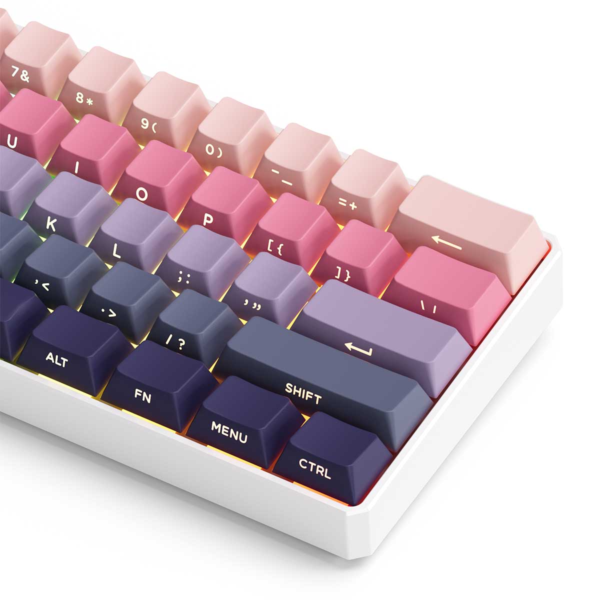 MonsGeek FUN60 Ultra SP Shine-Through Phantom Pink Wired RGB Mechanical Keyboard (Akko Glare Magnetic Switch)