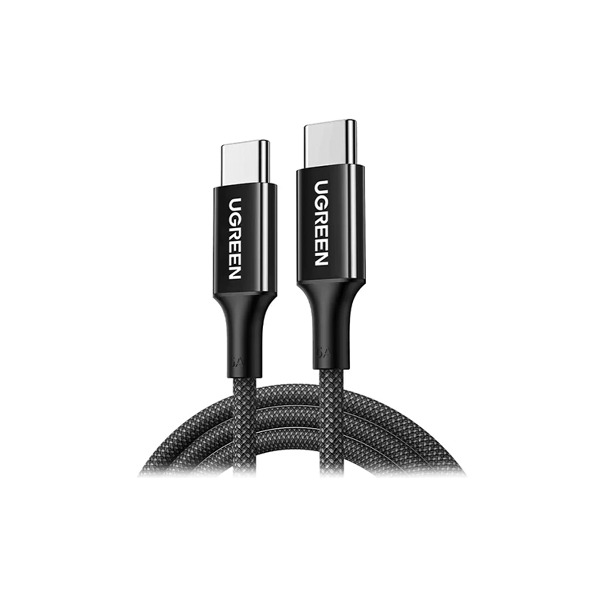 Ugreen USB-C to USB-C 5A/100W PD Fast Charging Braided Cable - 2m (Black, White)