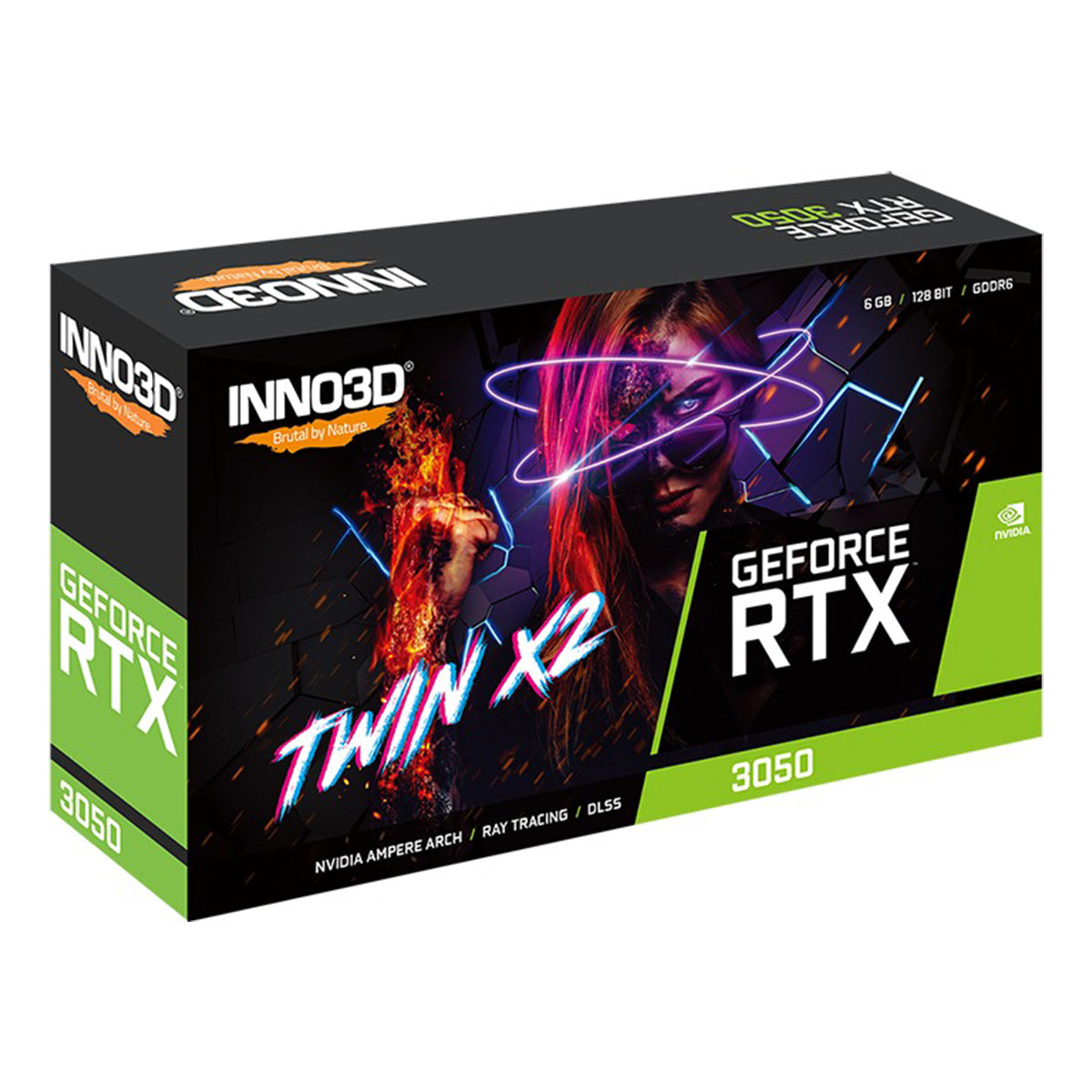 INNO3D GeForce RTX 3050 TWIN X2 V2 6GB GDDR6 Graphics Card (Black)
