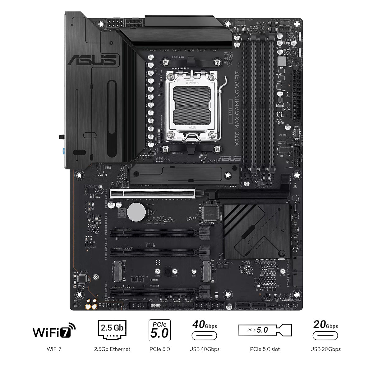 Asus X870 Max Gaming WiFi7 DDR5 AMD Motherboard