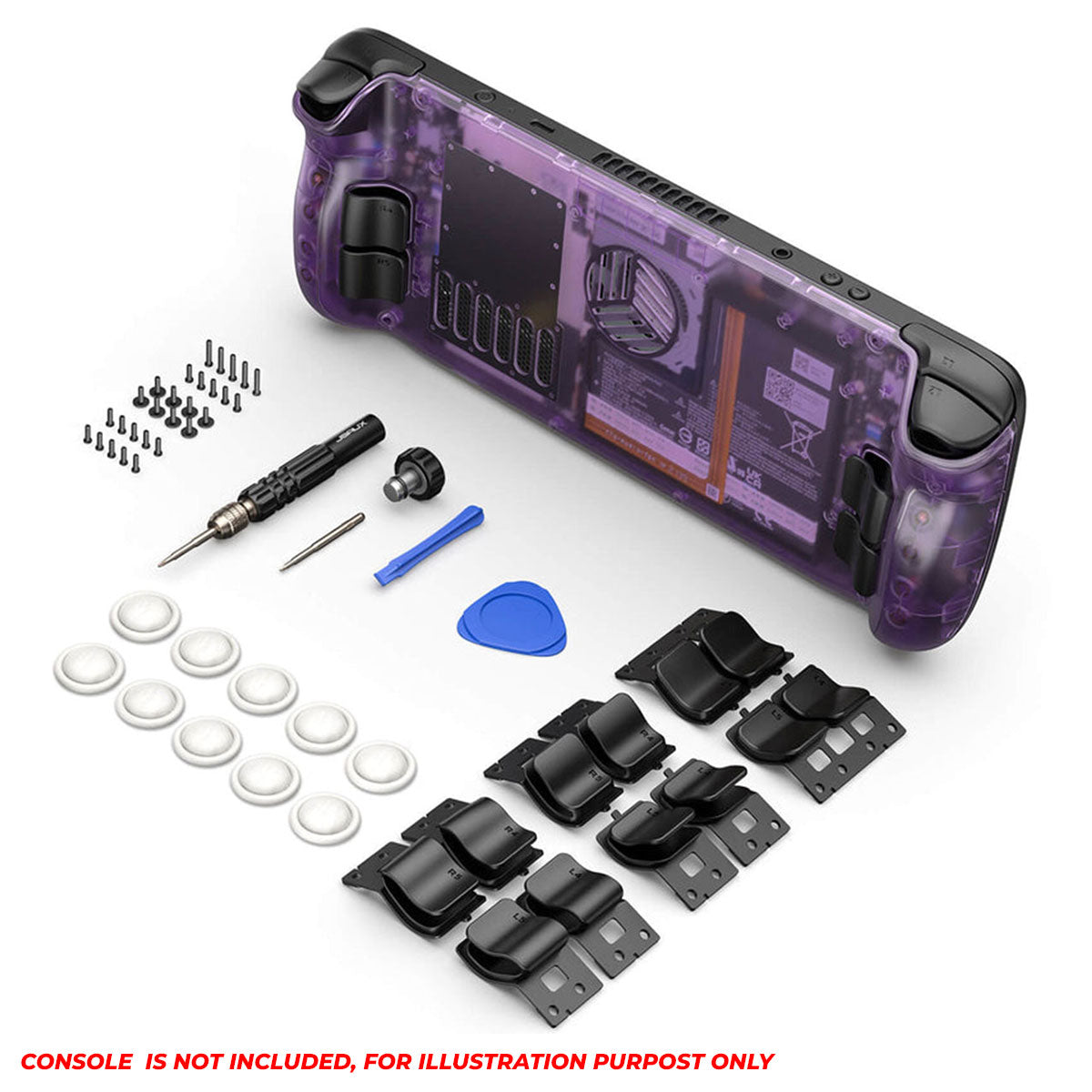 JSAUX Transparent Back Plate for Steam Deck/ Steam Deck OLED (Clear, Purple) (PC0106D)