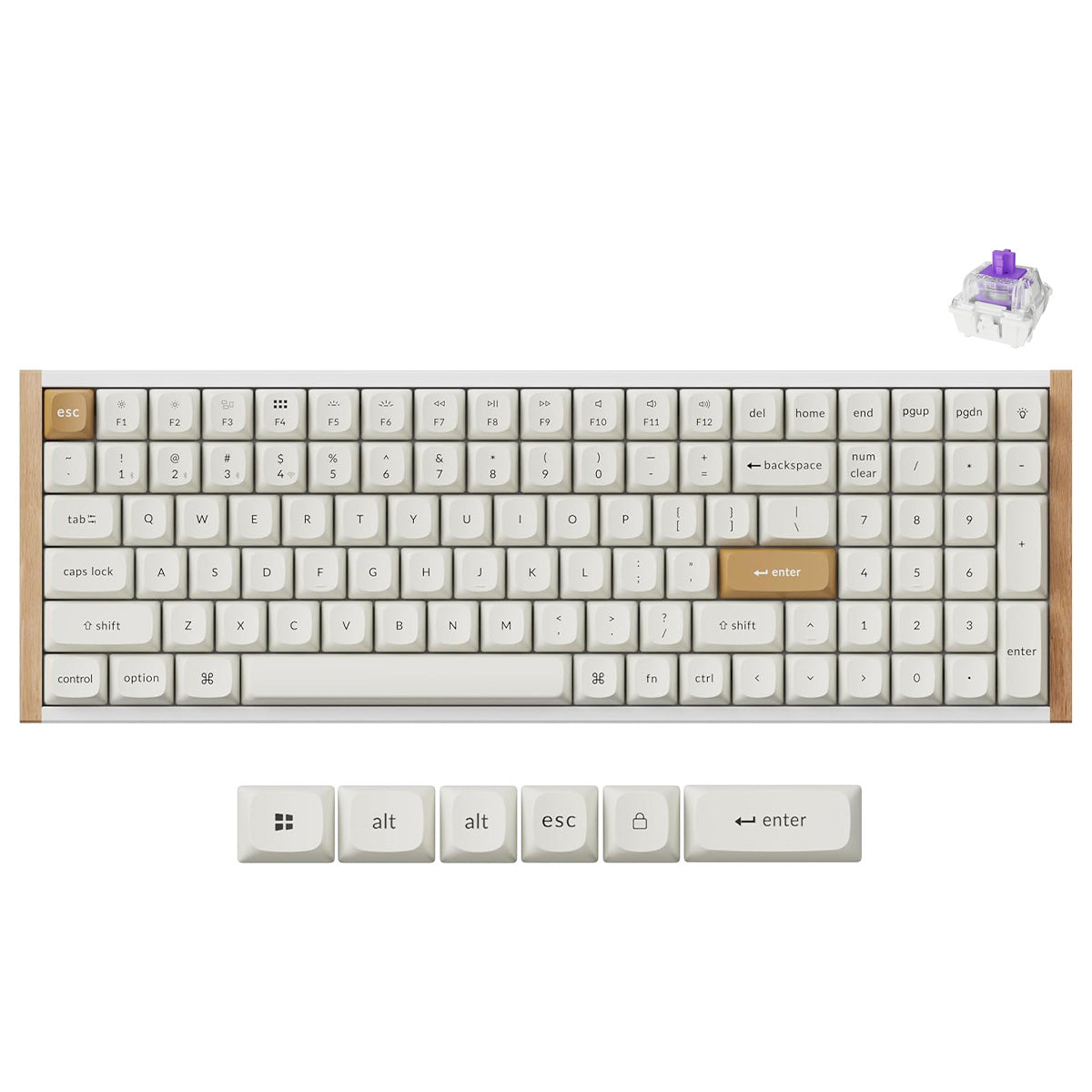 Keychron K4 HE Special Ed. Hot-Swappable RGB Backlight 96% Wireless Magnetic Switch Custom Keyboard - White (Gateron Double-Rail Magnetic Nebula Switch) (K4H-Q1)