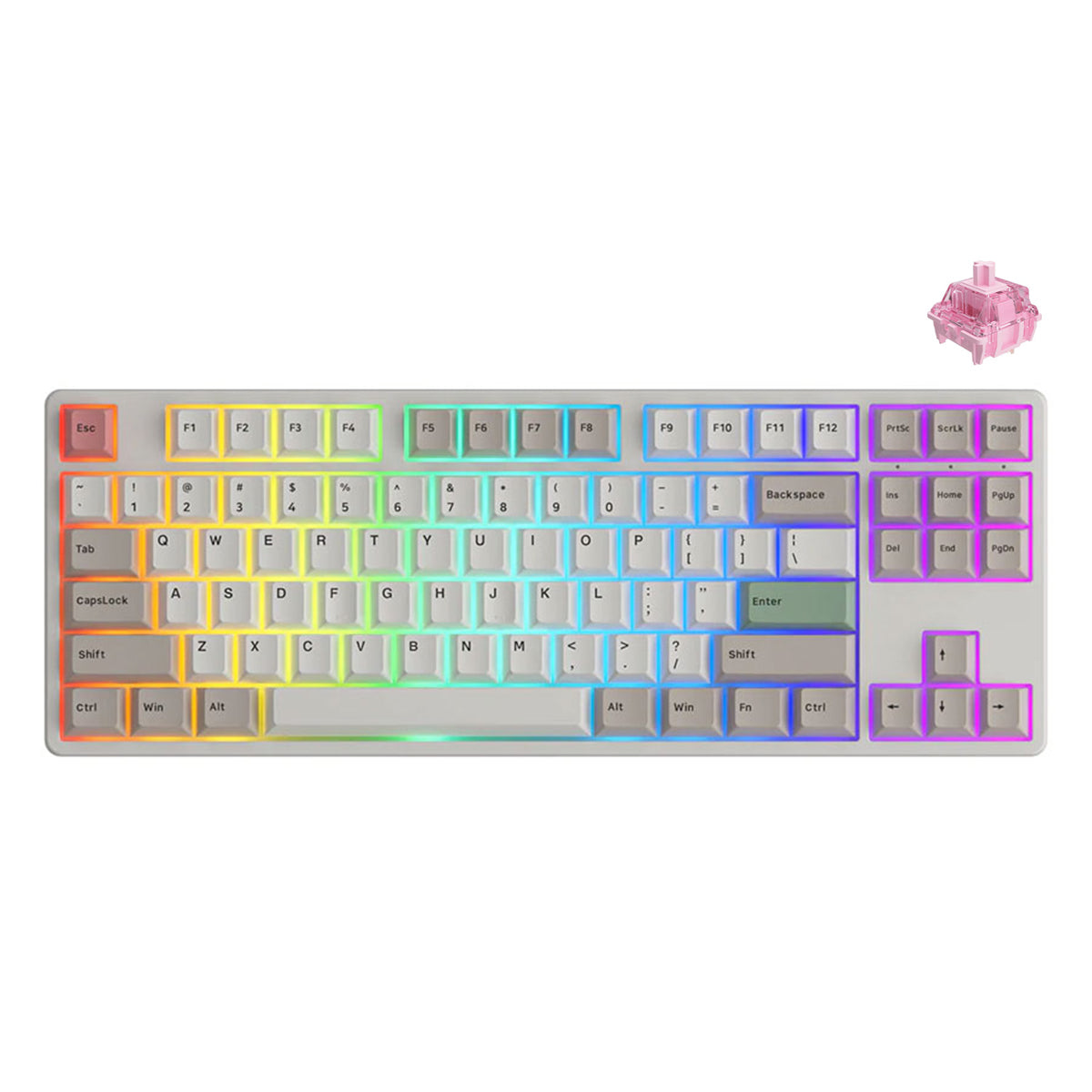 Akko 5087S VIA RGB Hot-Swappable Mechanical Keyboard 9009 (Gateron Pink-Lubed)