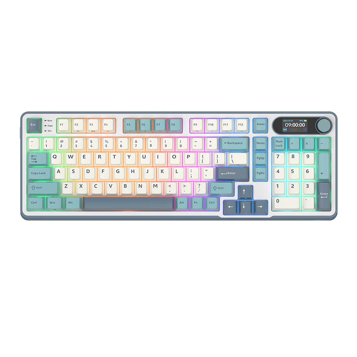 Royal Kludge RK-S98 Tri-Mode RGB 98 Keys Hot Swappable Mechanical Keyboard Light Cloud