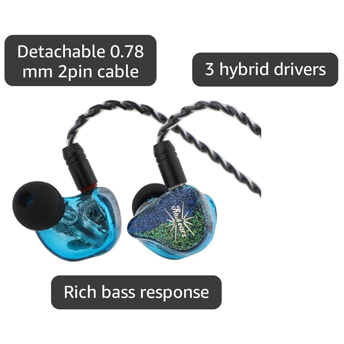 Kiwi Ears Forteza In-Ear Monitor, 1BA + 2DD Hi-Fi Wired Earbuds