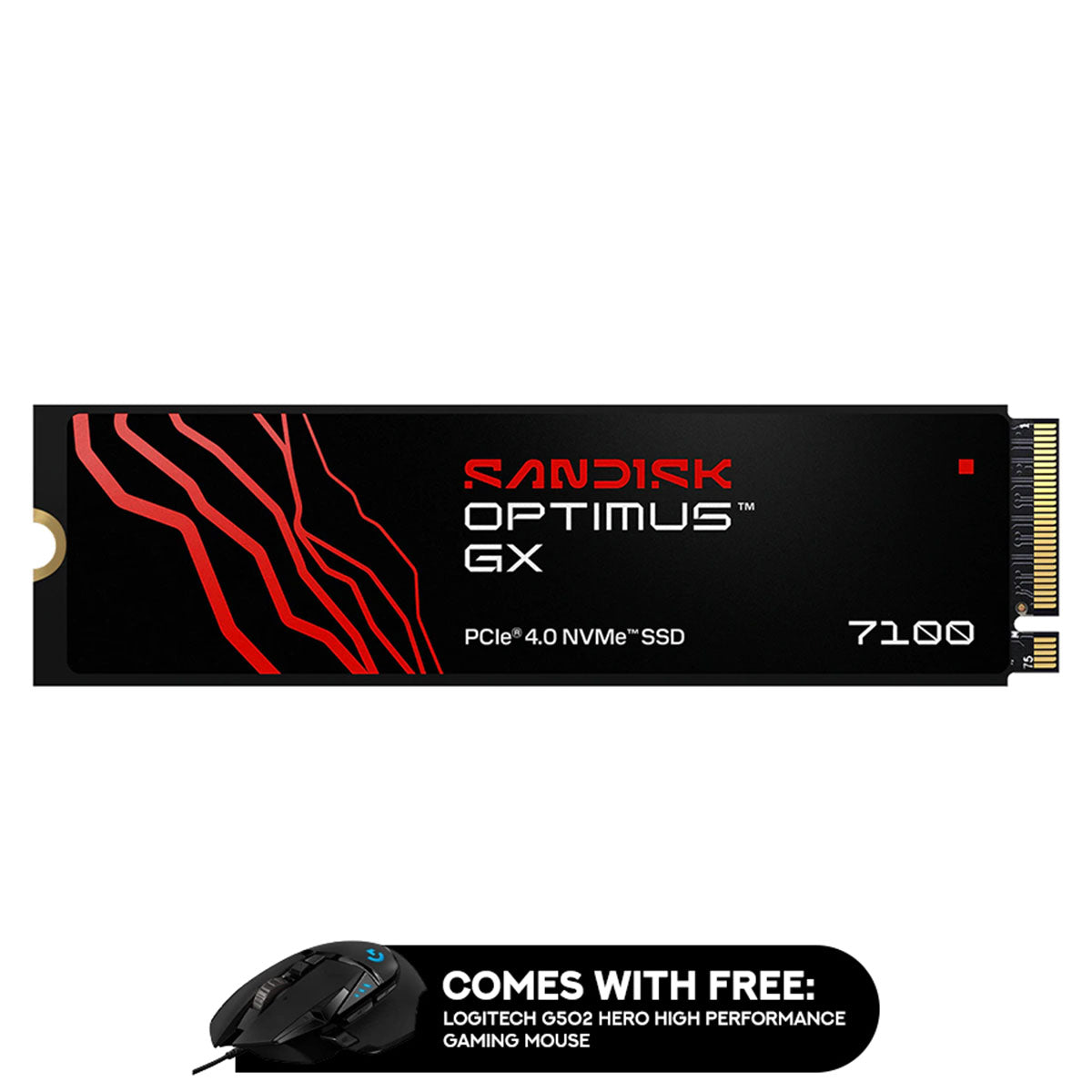 Sandisk Optimus GX 7100 500GB 6800MB/s Read M.2 2280 PCIe 4.0x4 NVMe SSD (SDSP71500GAN-000E0)