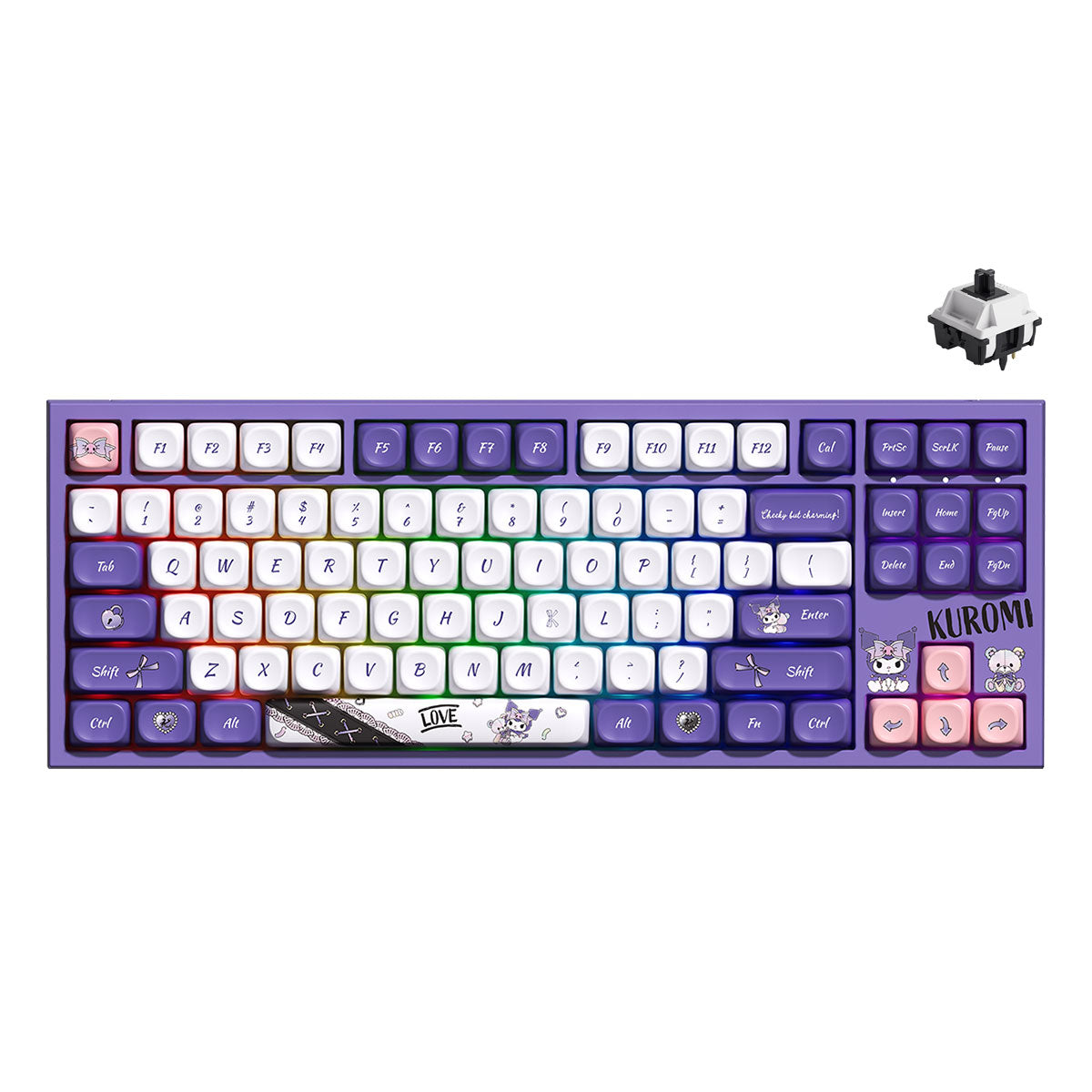 Akko Kuromi 5087 V5 Multi-Mode RGB Hot-Swappable Mechanical Keyboard (Akko V3 Piano Pro Switch)