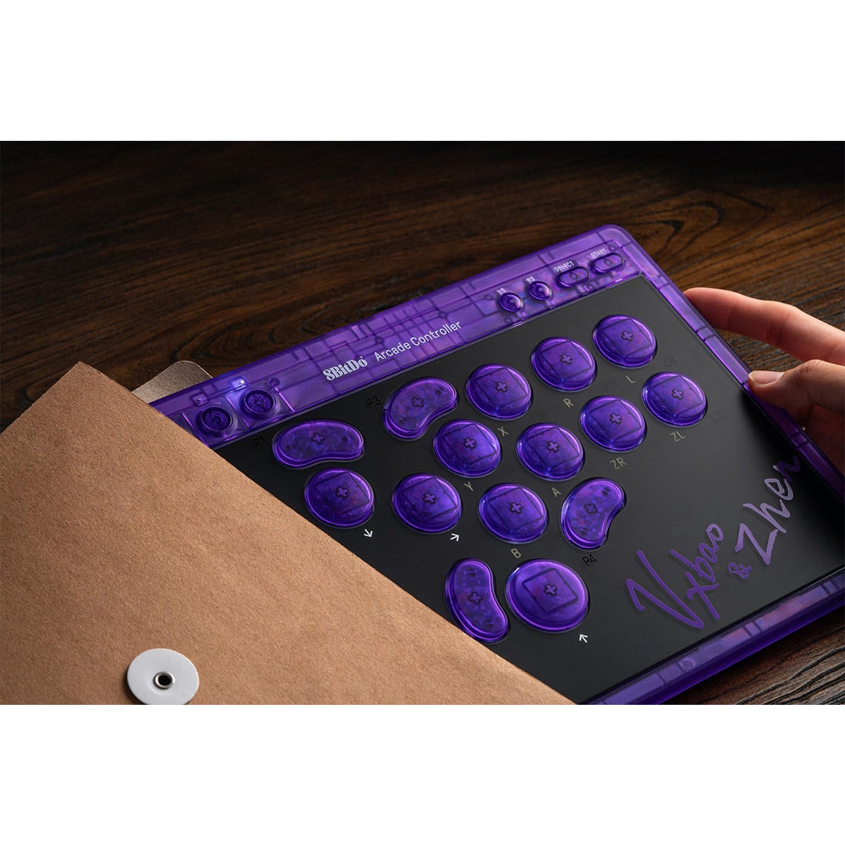 8Bitdo Arcade Controller for Nintendo Switch / Windows (Transparent Purple) (80FG)