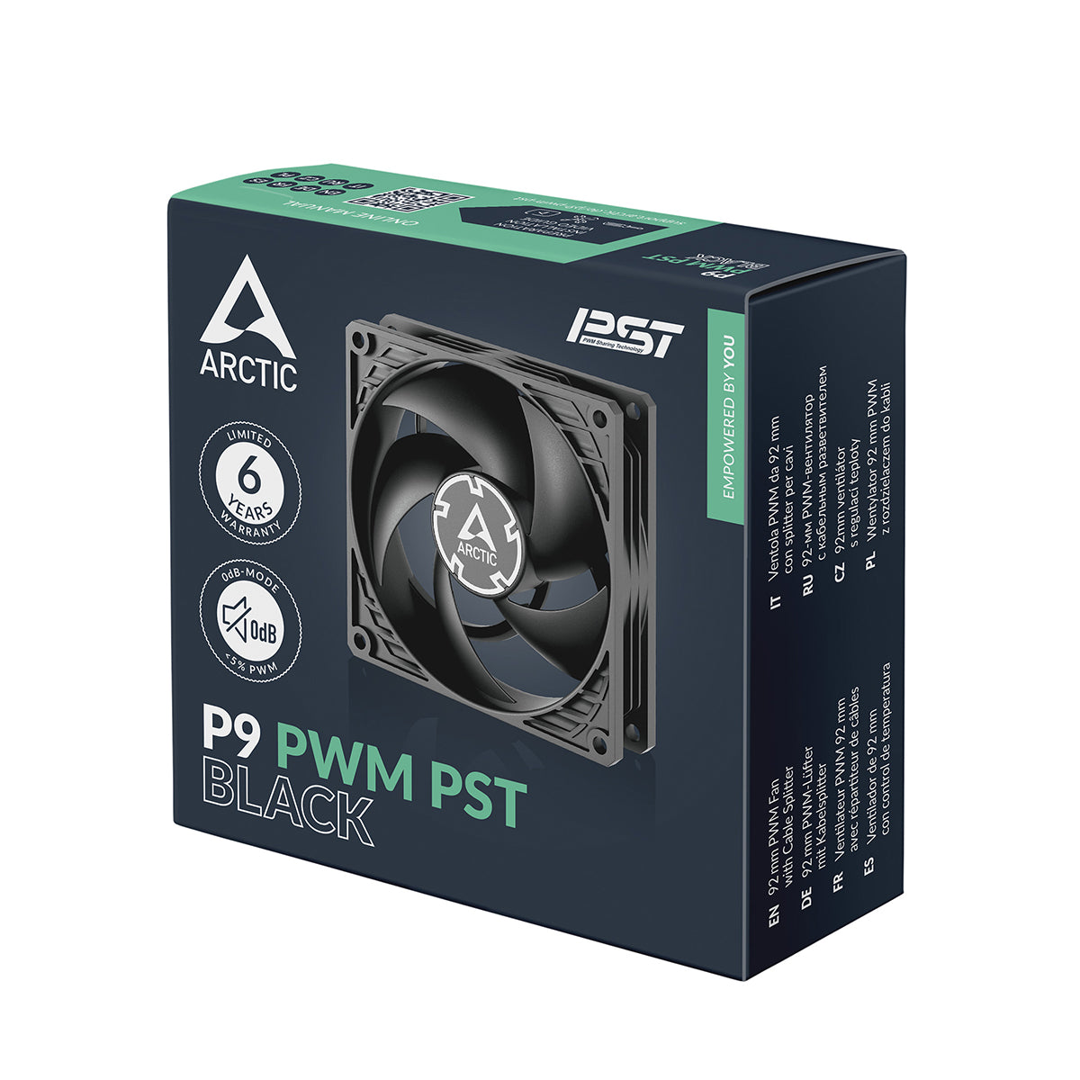 Arctic P9 PWM PST 92mm PWM Fan with Cable Splitter (Black) (ACFAN00298A)