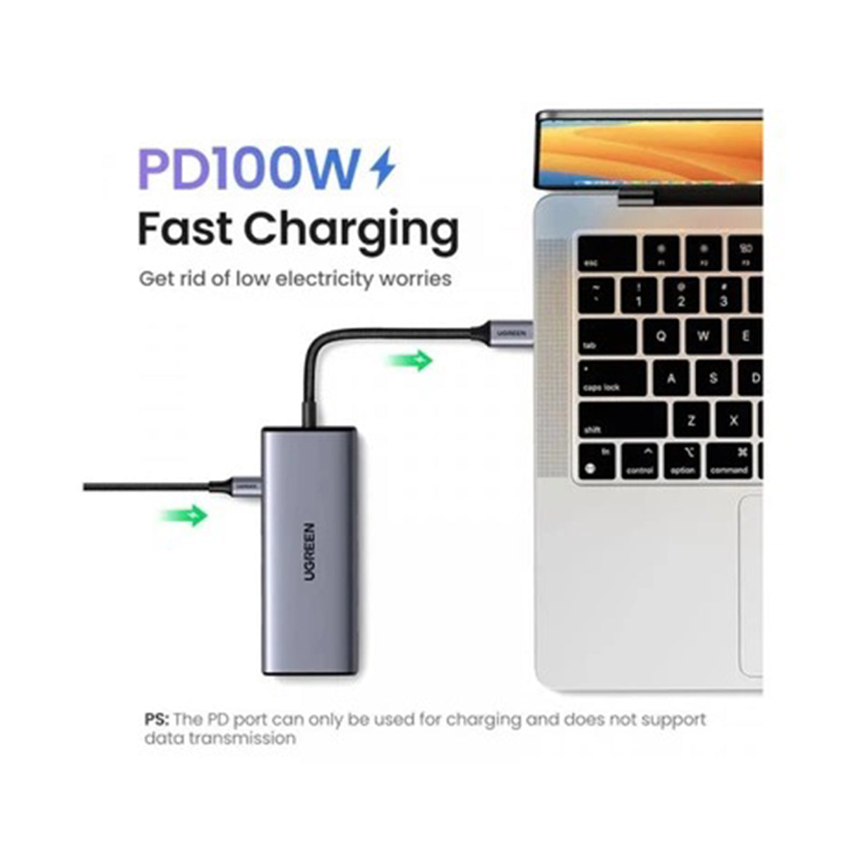 Ugreen USB-C to USB-A 3.0 + 3xUSB-A 2.0 + 2xHDMI + PD Port Converter (7-in-1) Hub - 15cm (Gray)