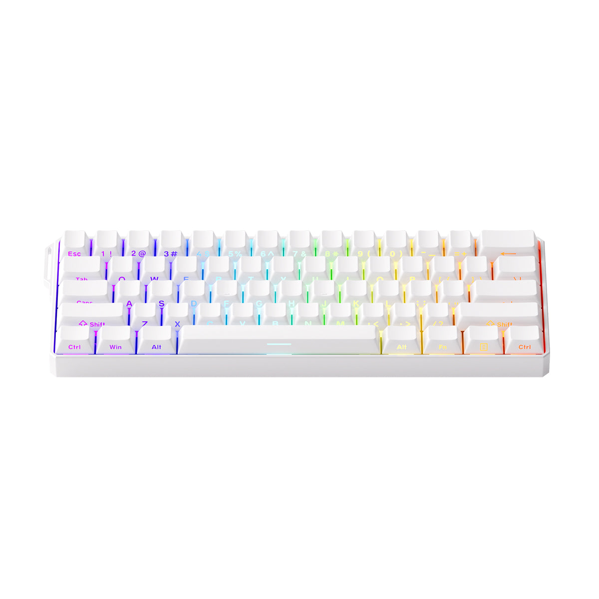 MonsGeek FUN60 Ultra SP Shine-Through Multi-Mode RGB Mechanical Keyboard (White) (Akko Glare Magnetic Switch)