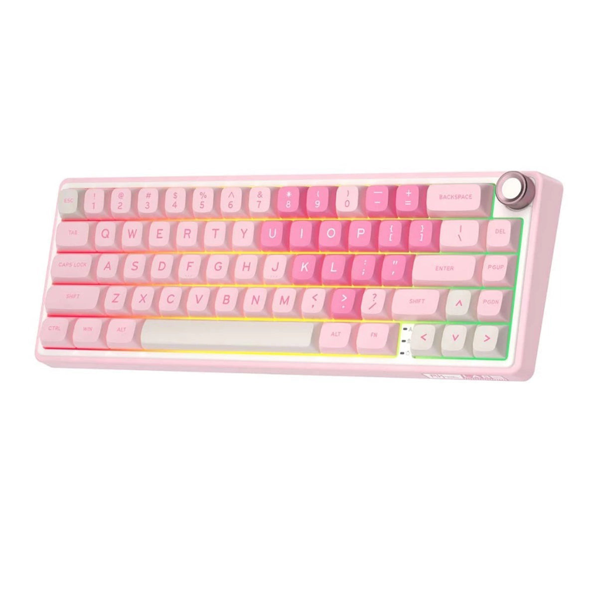 Royal Kludge R65 Single-Mode RGB 66 Keys Hot-Swappable Mechanical Keyboard Pink Melody (Cream Switch)