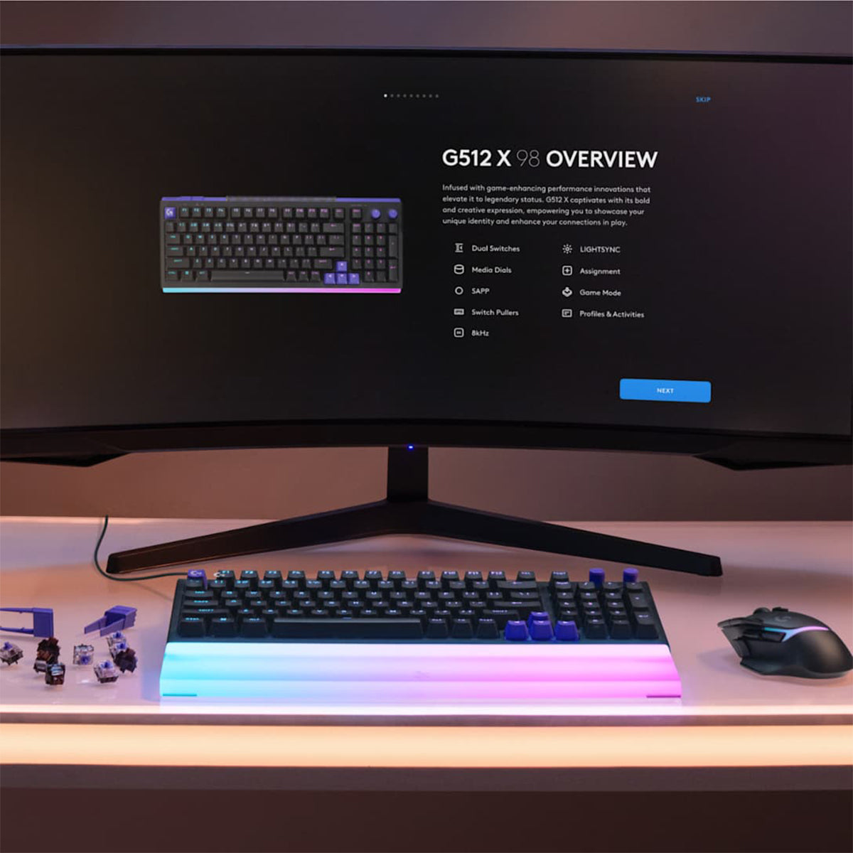 Logitech G512 X 98 Dual Swap TMR Analog/Mechanical 8k Gaming Keyboard (Black) (920-013988)