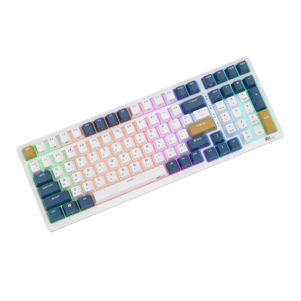 Royal Kludge RK98 Tri-Mode RGB 100 Keys Hot Swappable Mechanical Keyboard Klein Blue