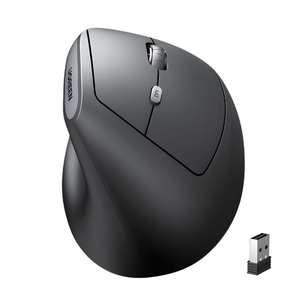 Ugreen Multi-Mode Wireless Vertical Mouse (Black) (M371/75545B)