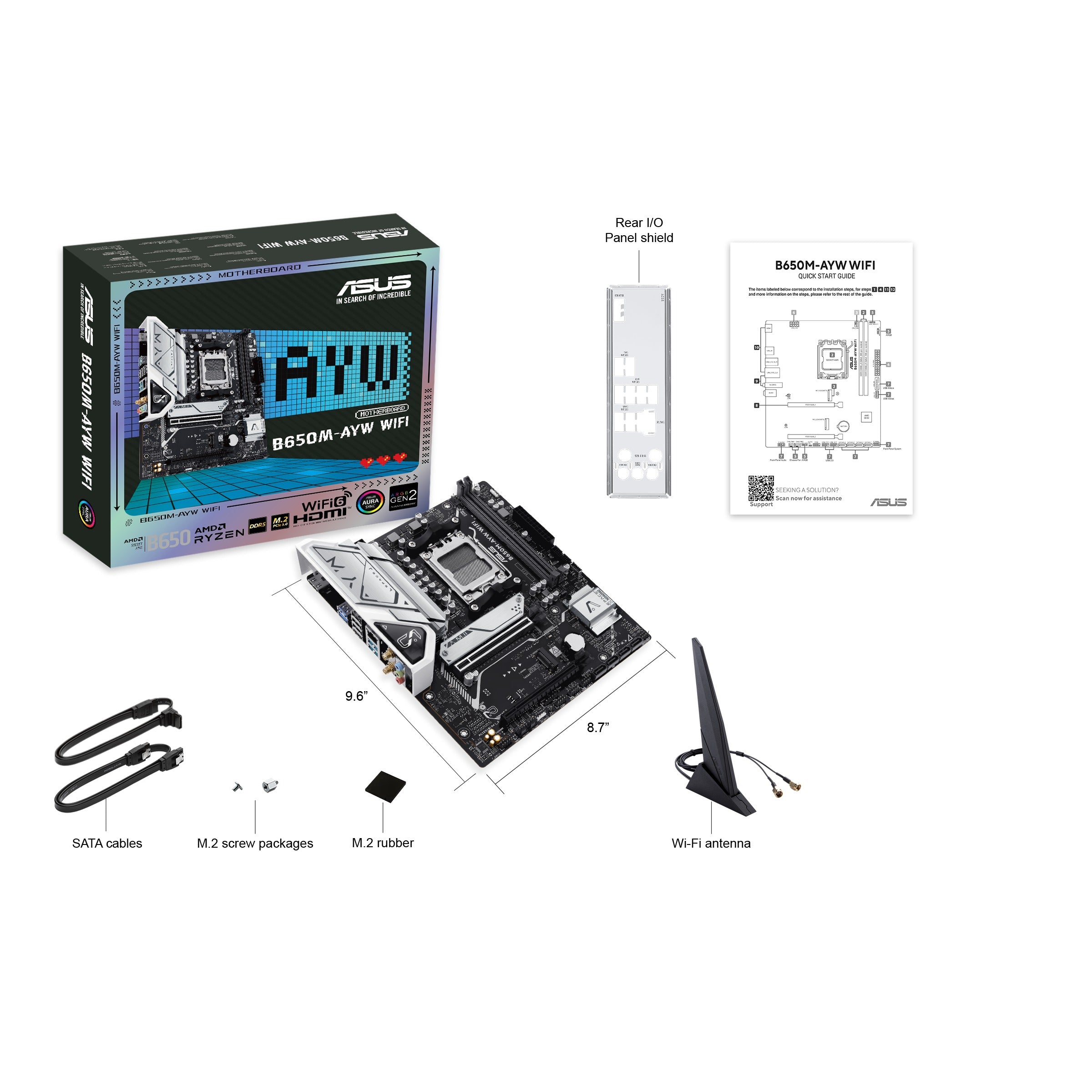Asus B650M-AYW WiFi DDR5 AMD Motherboard Bundle
