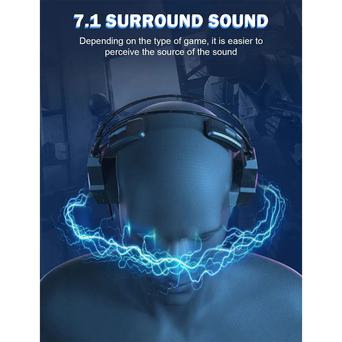 Onikuma X20 7.1 Wired Professional Gaming Headset with Noise Cancellation Microphone (Black)