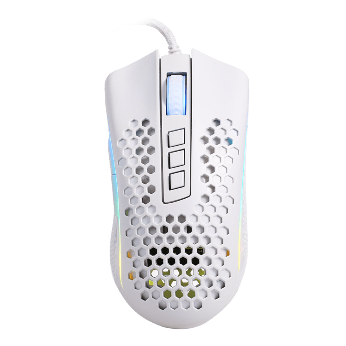 REDRAGON STORM HONEYCOMB RGB GAMING MOUSE FOR BATTLEGROUNDS (M808W-RGB) WHITE - DataBlitz