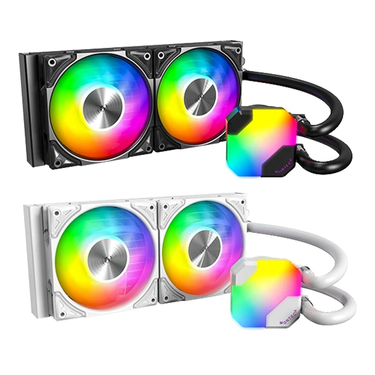 Montech HyperFlow ARGB 240 AIO CPU Liquid Cooler (Black, White)