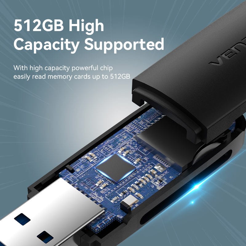 Vention 2-in-1 USB 3.0-A SD & TF Card Reader (CLGB0)
