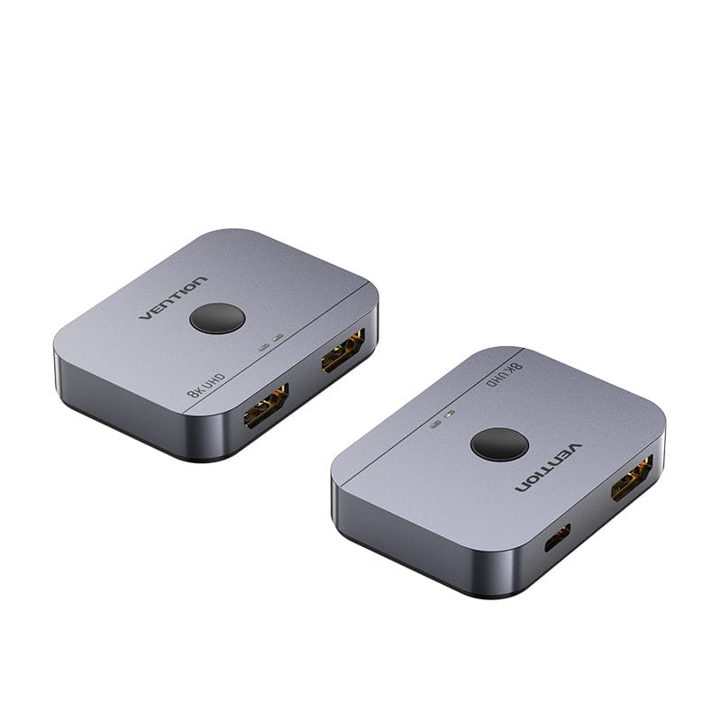 Vention 2-Port Bi-Directional 8K HDMI Switcher - Gray Aluminum Alloy Type (AKPH0)
