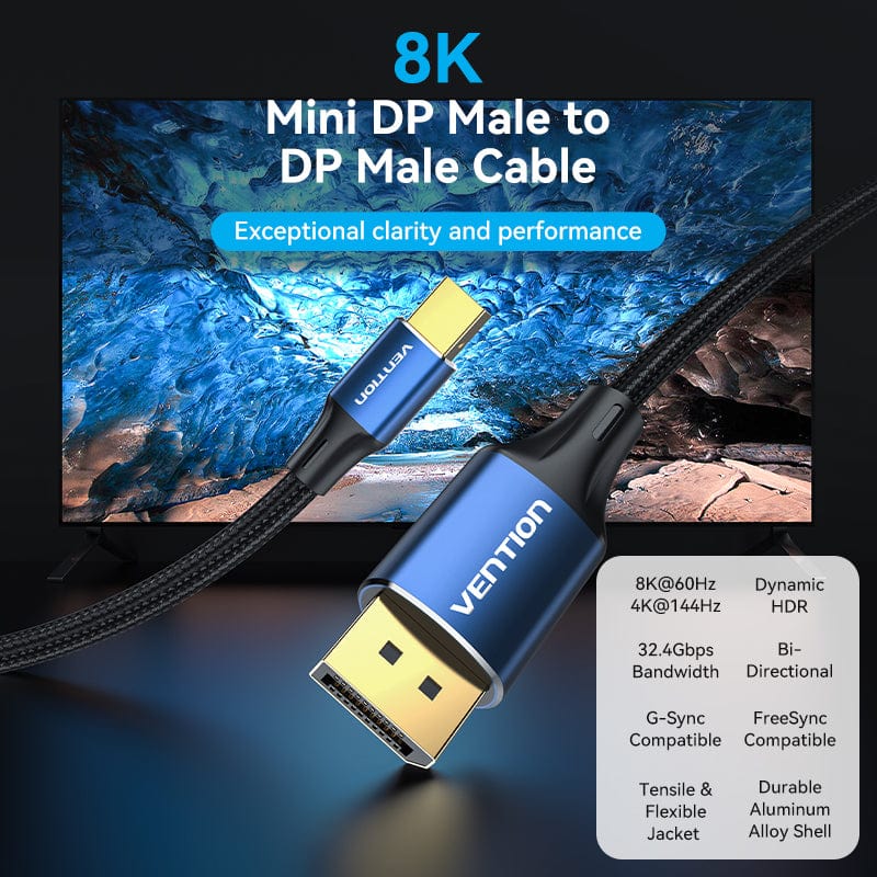 Vention 8K Mini DisplayPort to DisplayPort Cable - 2M (HCFLH)