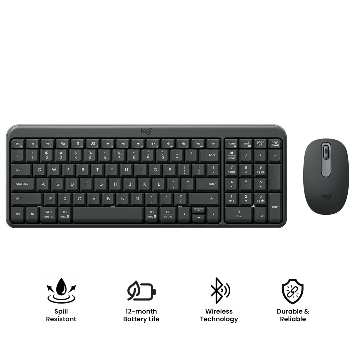 Logitech MK250 Compact Wireless Mouse and Keyboard (Graphite) (920-013559)