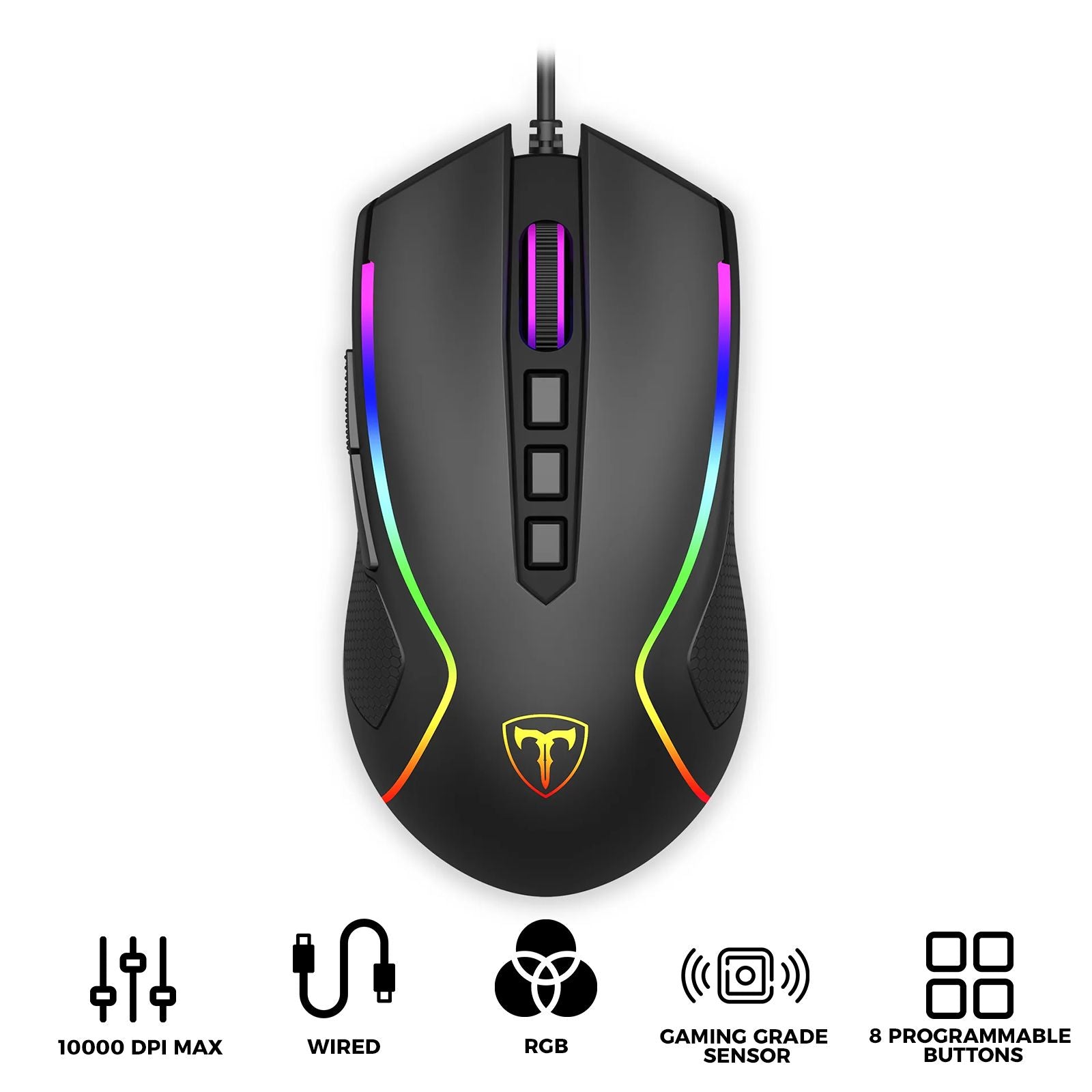 T-Dagger DarkAngel Lite RGB Wired Gaming Mouse (T-TGM209-LIT)