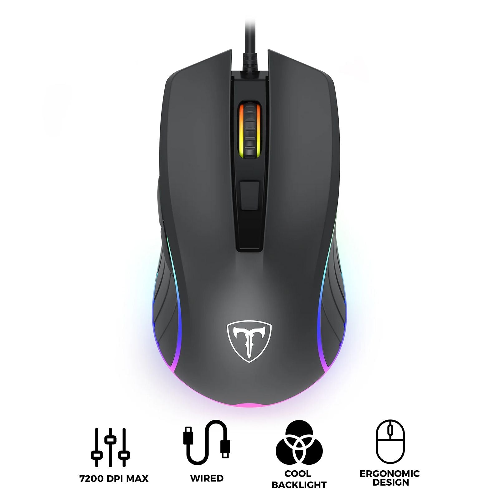 T-Dagger Zephyr Ergonomic Wired Gaming Mouse (T-TGM115)