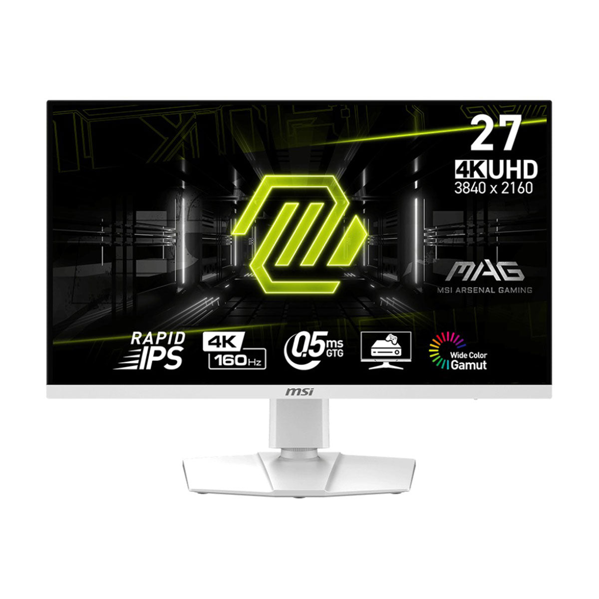 MSI MAG 274URFW 27" 4K UHD (3840x2160) 160Hz 0.5ms GTG Rapid IPS Flat Gaming Monitor (White)