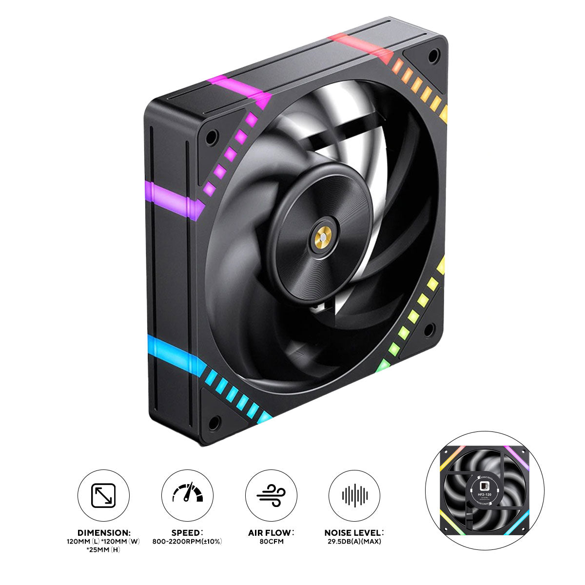 Jonsbo HF2-120B 120MM High Performance Fan (Black)