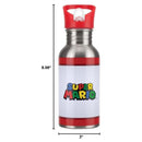 Paladone Super Mario Metal Water Bottle with Straw (PP8022NNV2)