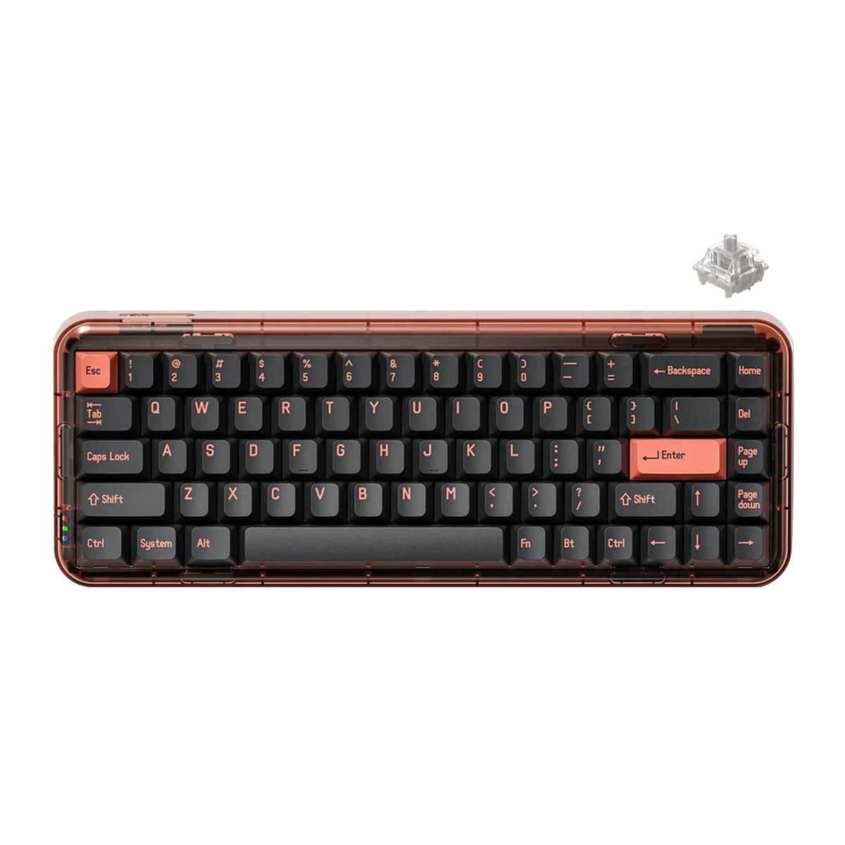 MelGeek MOJO68 Pigeon Custom & Programmable Mechanical Keyboard (Gateron Pro White, Gateron Pro Brown)