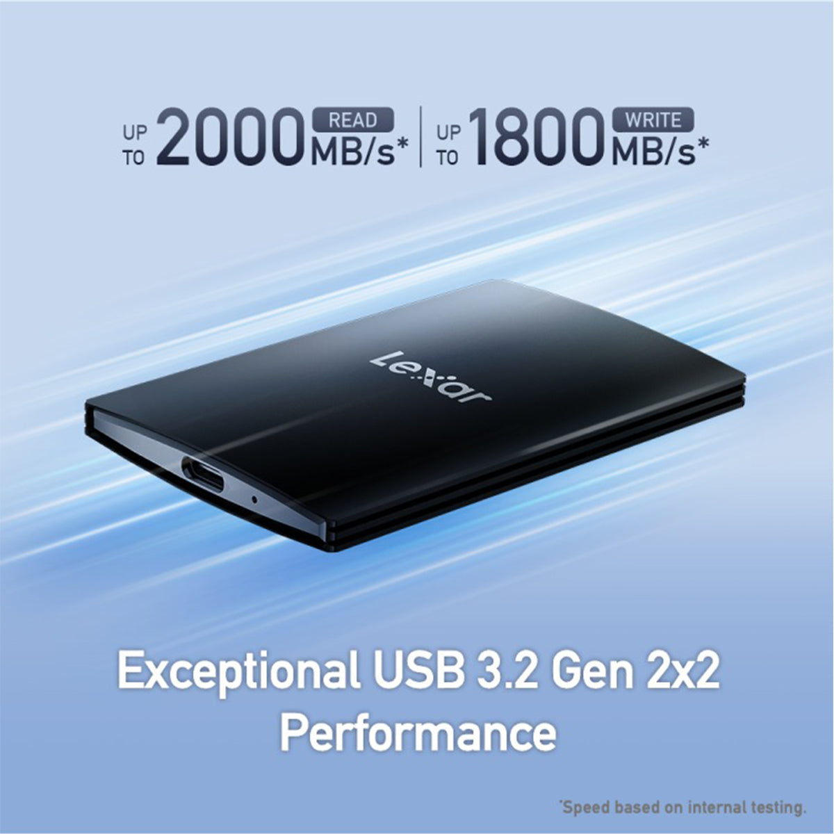 Lexar SL500 USB 3.2 Gen 2x2 Portable SSD - Up To 2000MB/s Read & 1800MB/s Write (1TB, 2TB) (LSL500X001T-RNBNG, LSL500X002T-RNBNG)