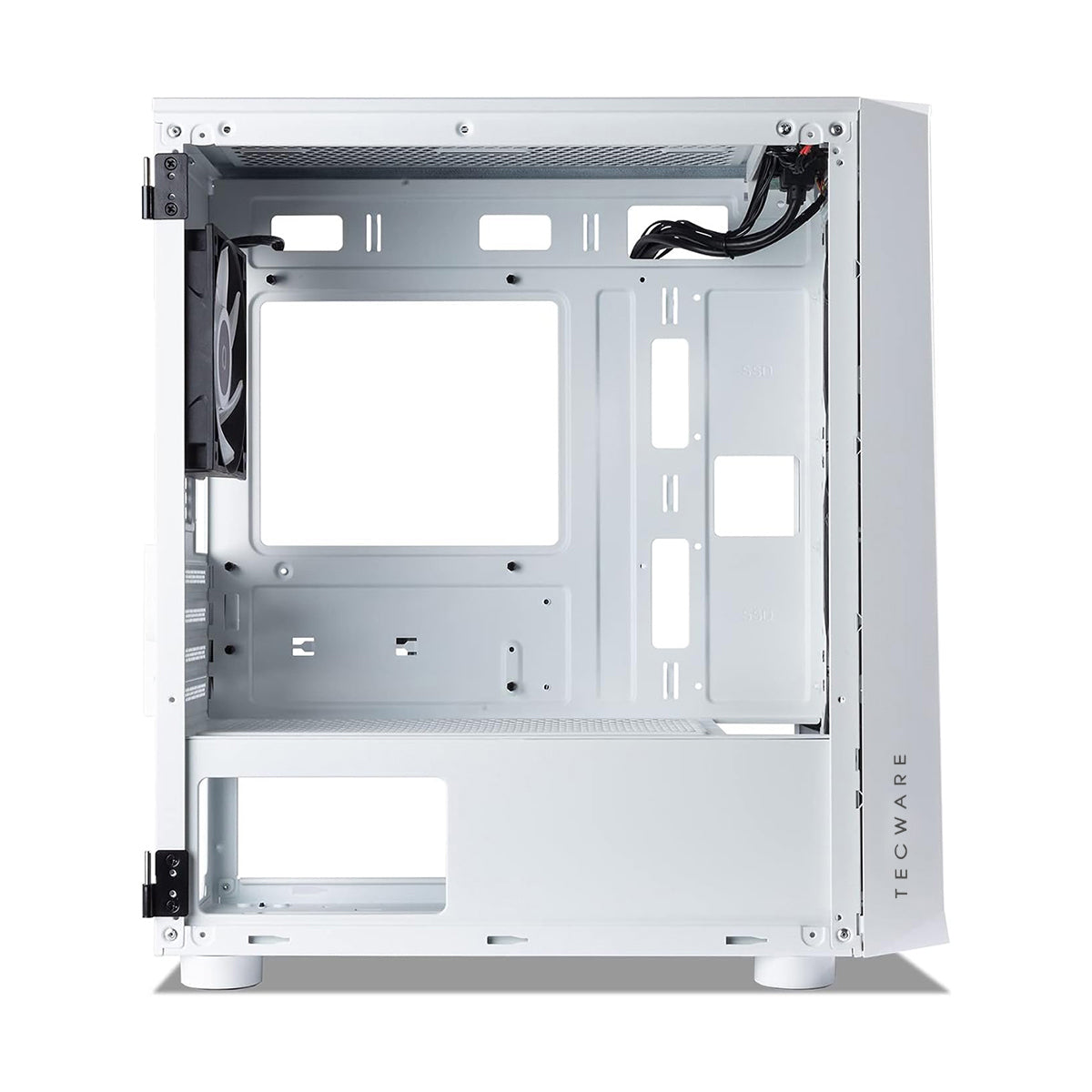 Tecware Forge M Omni Link Mesh Front /TG Side Panel High Airflow PC Case (Black, White)