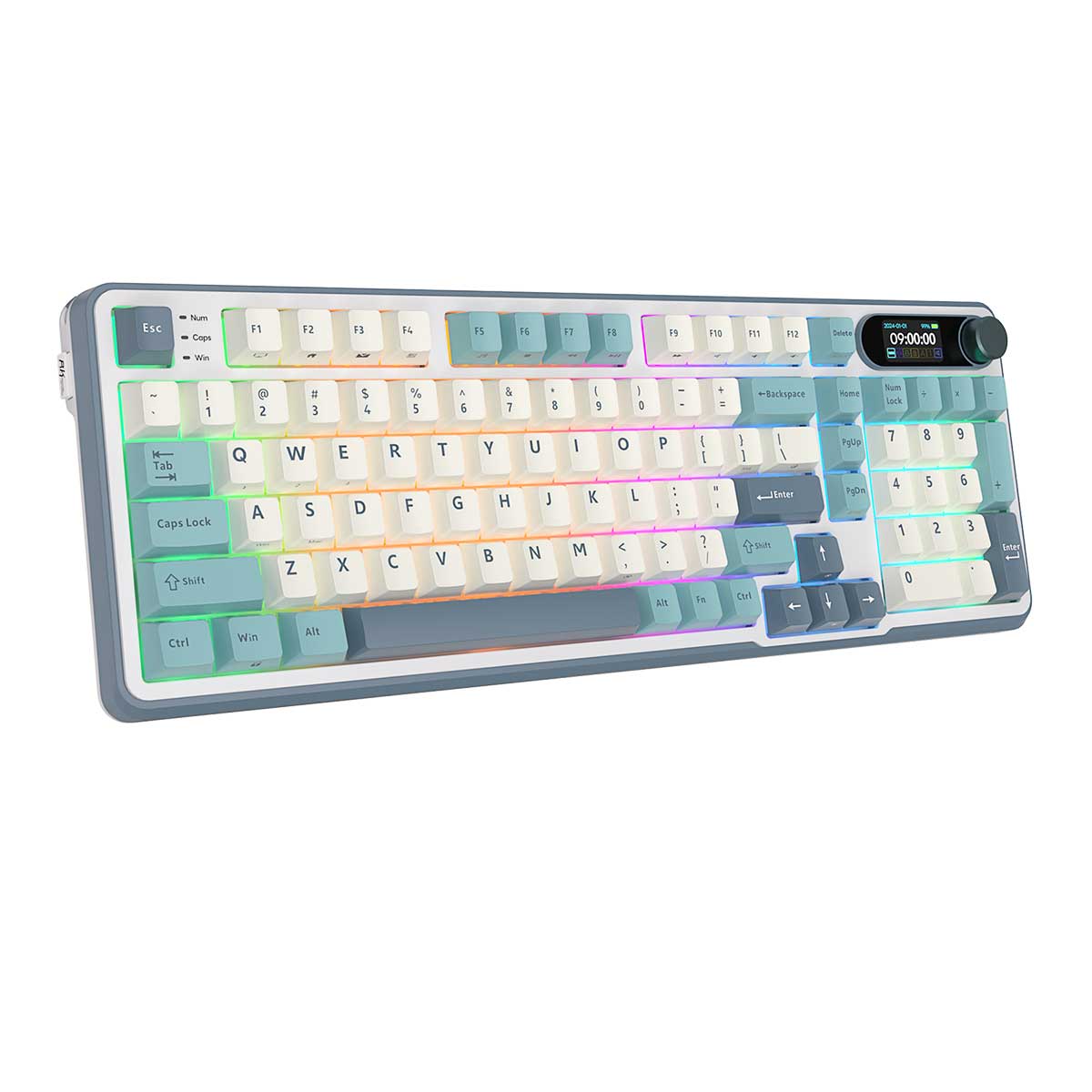 Royal Kludge RK-S98 Tri-Mode RGB 98 Keys Hot Swappable Mechanical Keyboard Light Cloud