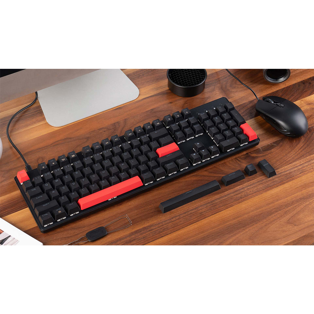 Keychron Lemokey X2 QMK Red Backlight Full Size Wired Mechanical Gaming Keyboard With M55 Mouse Combo (Brown Switch, Red Switch) (X2-C3, X2-C1)