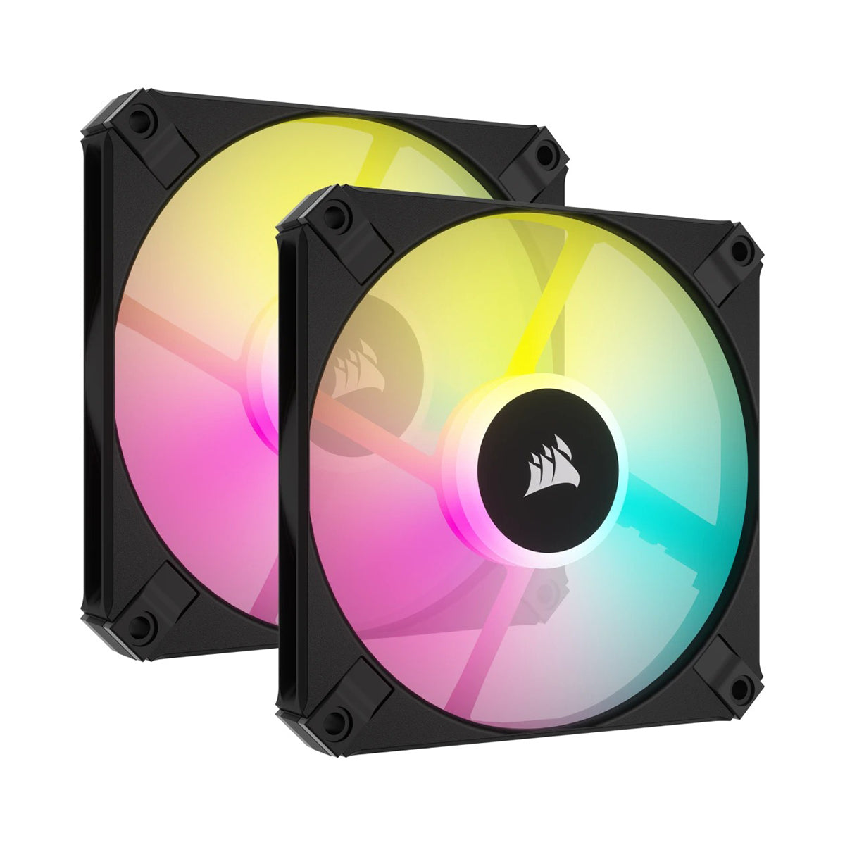 Corsair iCUE AF120 RGB Slim 120MM PWM Fluid Dynamic Bearing Fan With Lightning Node Core (Black) (Twin Pack)